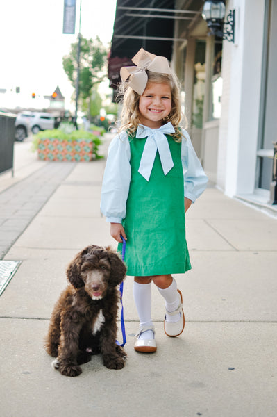 Carolina Corduroy Jumper in Apple Green