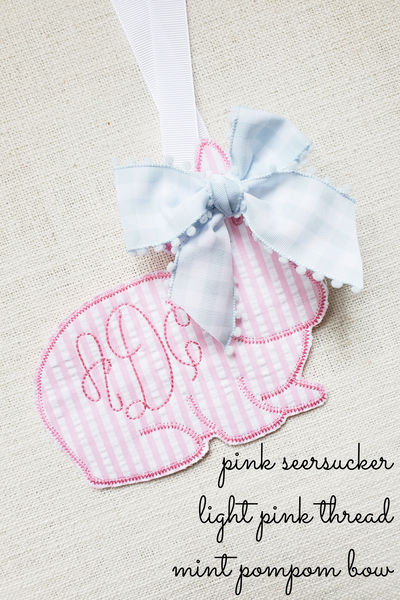 Monogrammed Easter Basket Bunny Tag