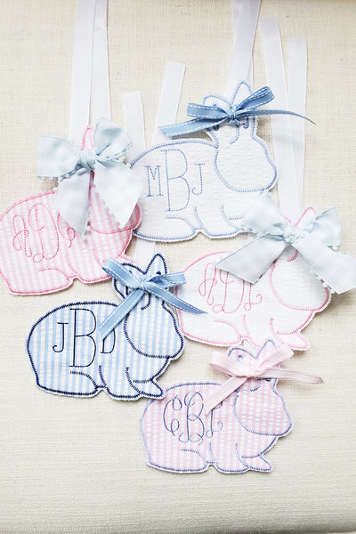 Monogrammed Easter Basket Bunny Tag