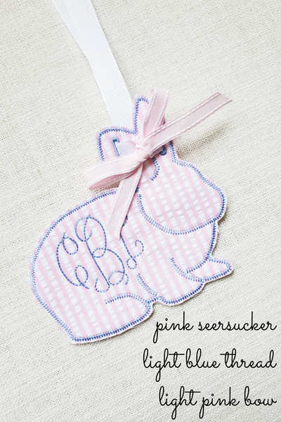 Monogrammed Easter Basket Bunny Tag