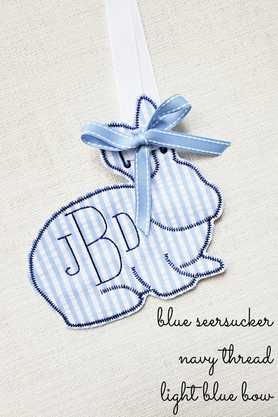 Monogrammed Easter Basket Bunny Tag