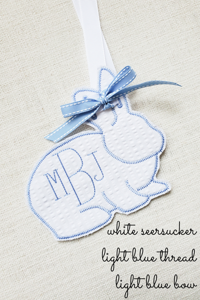 Monogrammed Easter Basket Bunny Tag
