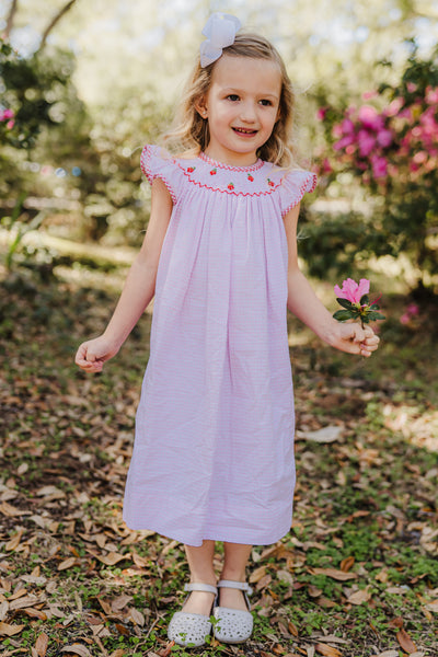 Strawberry Picnic Bishop Dress