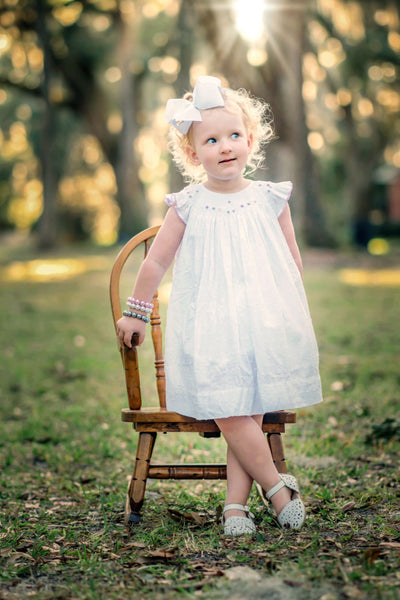 White bishop dress top