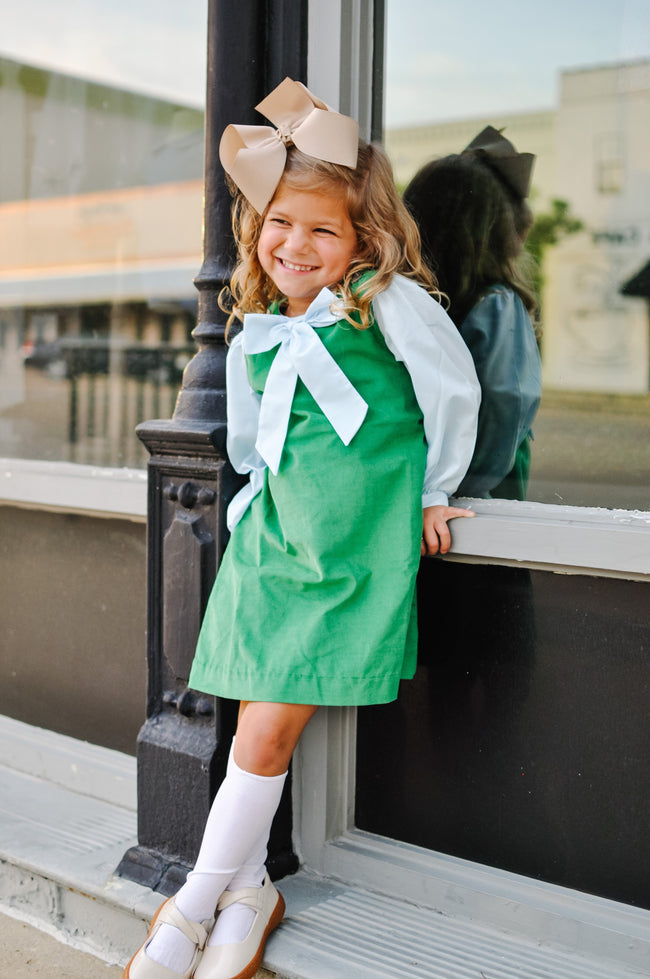 Carolina Corduroy Jumper in Apple Green