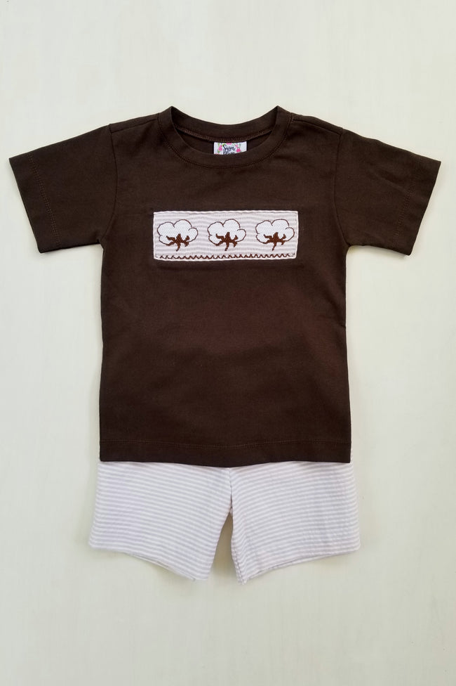 Cotton Bolls Boys Shorts Set