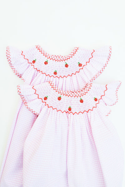 Strawberry Picnic Bishop Dress