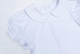 White Picot Trim Knit Blouse