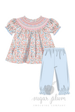 Mauve Floral Pants Set