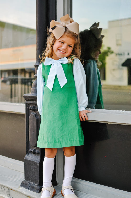 Carolina Corduroy Jumper in Apple Green