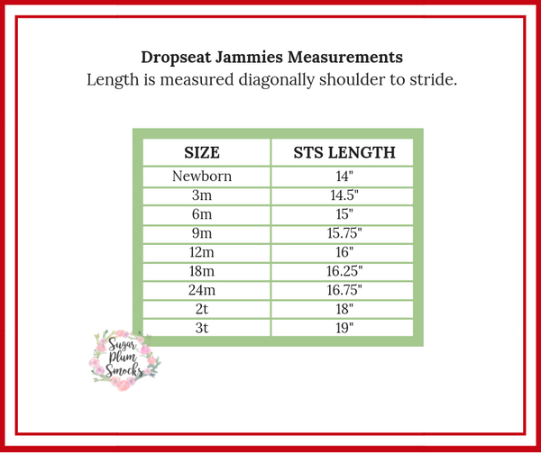 Girls Dropseat Christmas Jammies